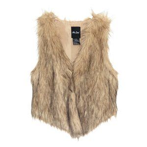 Me Jane Brown Faux Fur Vest Size Small